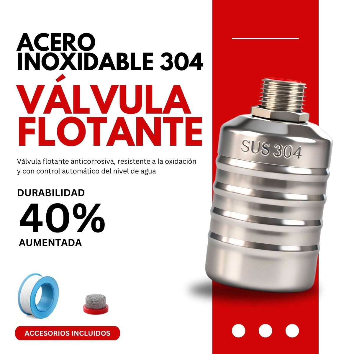 Válvula de flotador de acero inoxidable 304