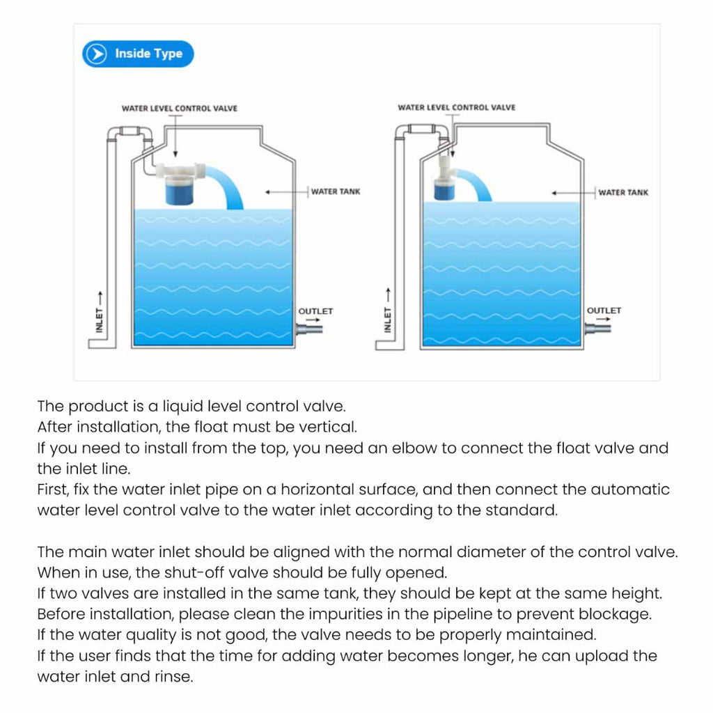 1" Automatic Float Valve – Large Water Tank Level Controller