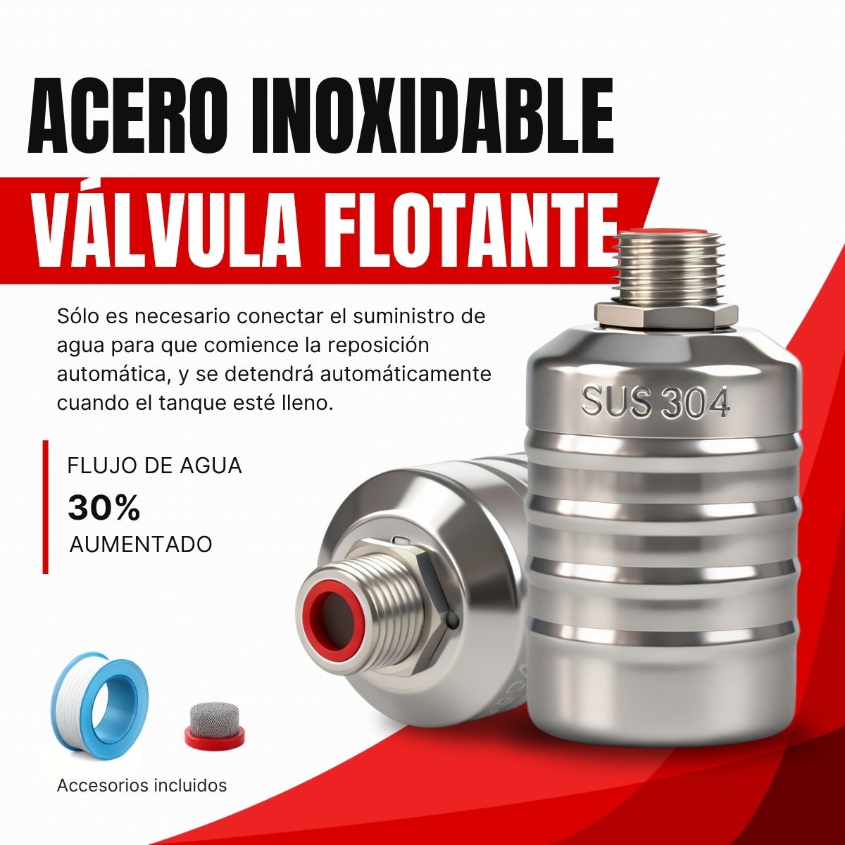 Válvula de flotador de acero inoxidable 304