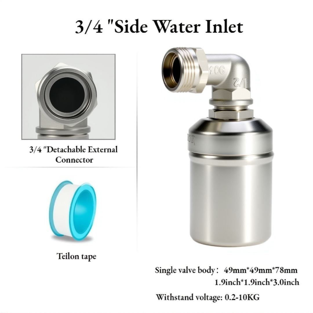 304 Stainless Steel Float Valve - Non-Electric Water Level Controller for Tanks, Cisterns & Troughs (Available in 1/2", 3/4", 1")