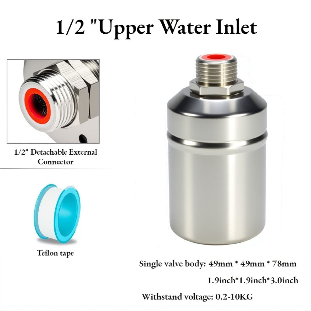 304 Stainless Steel Float Valve - Non-Electric Water Level Controller for Tanks, Cisterns & Troughs (Available in 1/2", 3/4", 1")